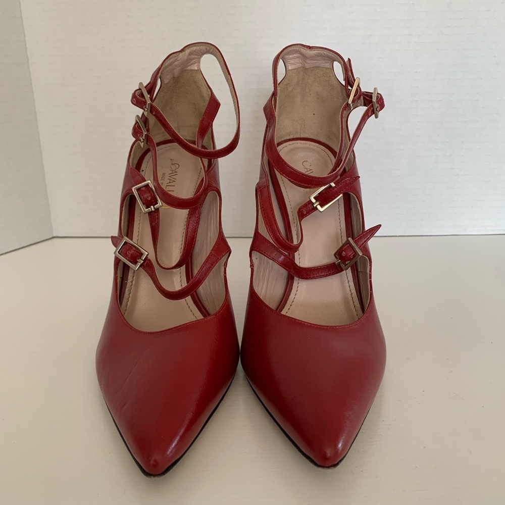 Roberto Cavalli Red Strappy Heels